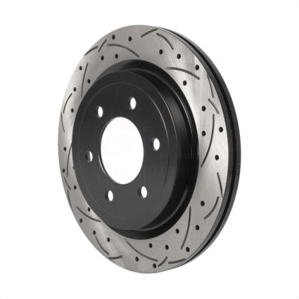 Rear Coated Drilled Slotted Disc Brake Rotor (1 Piece Only) DS1-682263 For Ford F-150 Expedition