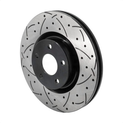 Front Coated Drilled Slotted Disc Brake Rotor (1 Piece Only) DS1-682666 For Ford Escape Bronco Sport