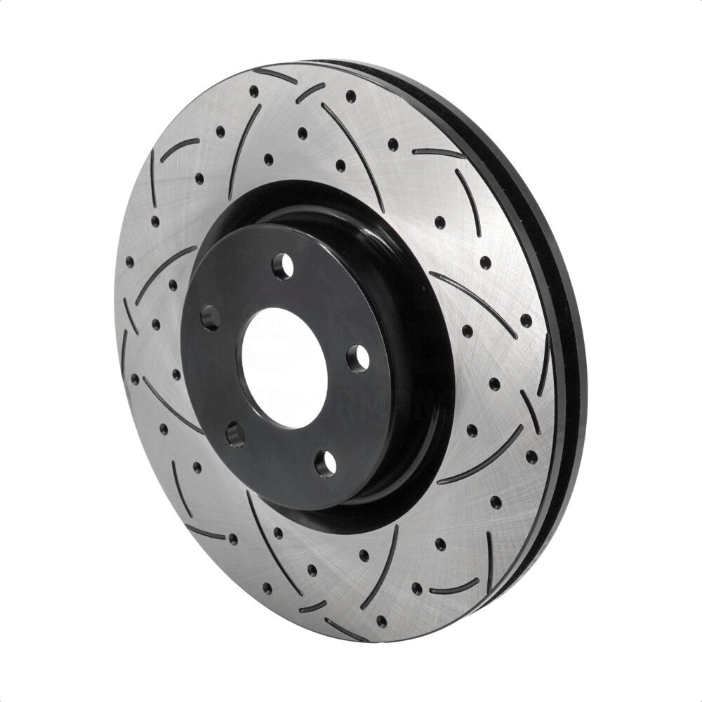 Front Coated Drilled Slotted Disc Brake Rotor (1 Piece Only) DS1-682666 For Ford Escape Bronco Sport
