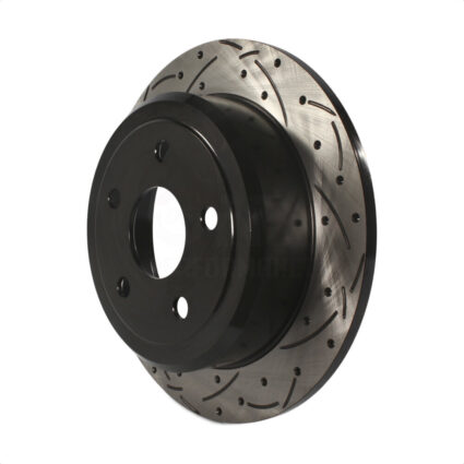 Rear Coated Drilled Slotted Disc Brake Rotor (1 Piece Only) DS1-780519 For Jeep Wrangler JK