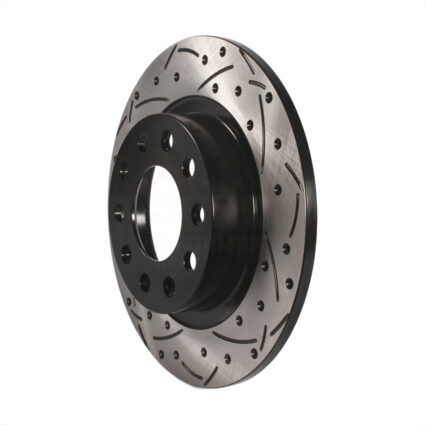 Rear Coated Drilled Slotted Disc Brake Rotor (1 Piece Only) DS1-781087 For 2013-2016 Dodge Dart