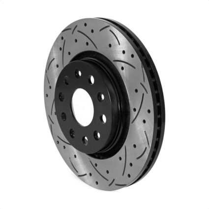 Front Coated Drilled Slotted Disc Brake Rotor (1 Piece Only) DS1-782319 For Jeep Wrangler Gladiator