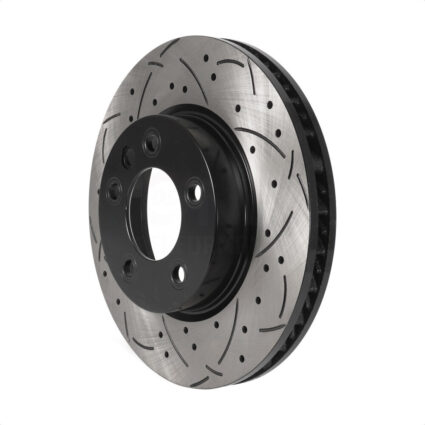 Front Left Coated Drilled Slotted Disc Brake Rotor (1 Piece Only) DS1-980228 For Volkswagen Touareg