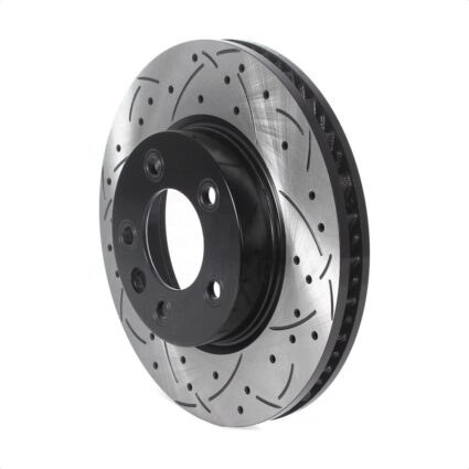 Front Right Coated Drilled Slotted Disc Brake Rotor (1 Piece Only) DS1-980229 For Volkswagen Touareg