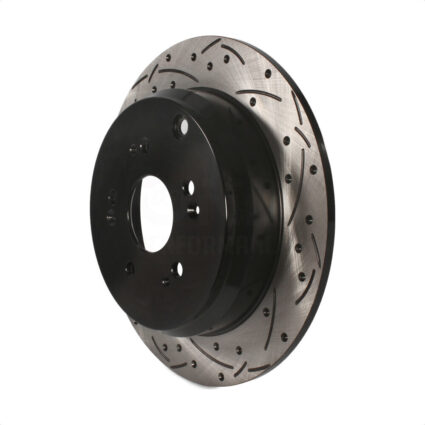 Rear Coated Drilled Slotted Disc Brake Rotor (1 Piece Only) DS1-980294 For Honda CR-V Acura RDX