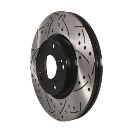 Front Coated Drilled Slotted Disc Brake Rotor (1 Piece Only) DS1-980317 For Honda Civic Acura CR-V