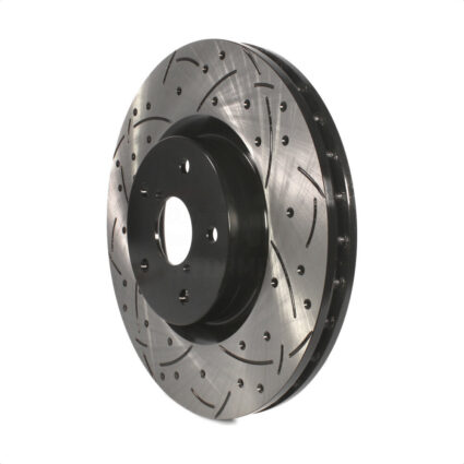 Front Coated Drilled Slotted Disc Brake Rotor (1 Piece Only) DS1-980356 For Subaru Impreza WRX STI