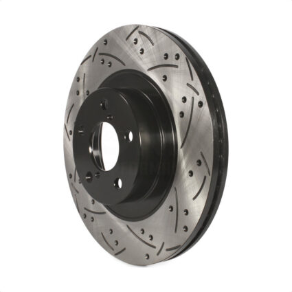 Front Coated Drilled Slotted Disc Brake Rotor (1 Piece Only) DS1-980360 For Subaru Forester Impreza