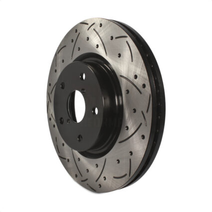 Front Coated Drilled Slotted Disc Brake Rotor (1 Piece Only) DS1-980377 For Subaru Outback WRX B9