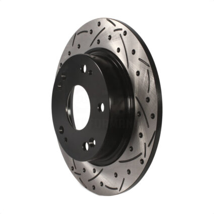 Rear Coated Drilled Slotted Disc Brake Rotor (1 Piece Only) DS1-980402 For Honda Civic Acura CSX ILX
