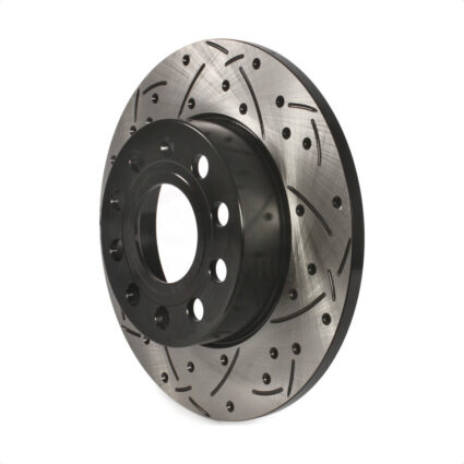 Rear Coated Drilled Slotted Disc Brake Rotor (1 Piece Only) DS1-980423 For Volkswagen Jetta Rabbit