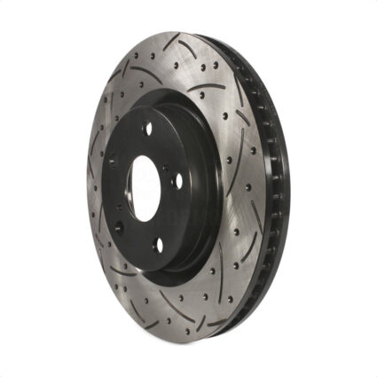 Front Coated Drilled Slotted Disc Brake Rotor (1 Piece Only) DS1-980470 For Toyota RAV4 Camry Matrix