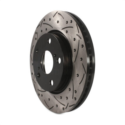 Front Coated Drilled Slotted Disc Brake Rotor (1 Piece Only) DS1-980477 For Toyota RAV4 Prius V xB