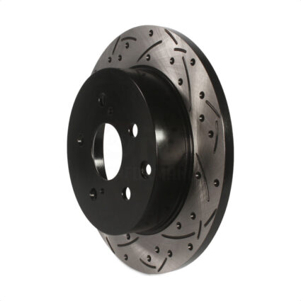 Rear Coated Drilled Slotted Disc Brake Rotor (1 Piece Only) DS1-980483 For Toyota RAV4 Lexus HS250h