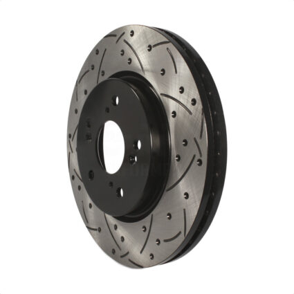 Front Coated Drilled Slotted Disc Brake Rotor (1 Piece Only) DS1-980515 For Honda CR-V Acura RDX