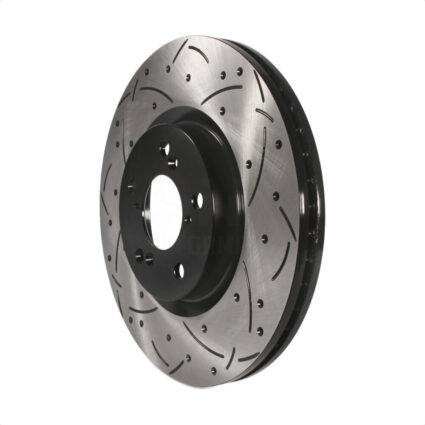 Front Coated Drilled Slotted Disc Brake Rotor (1 Piece Only) DS1-980566 For Honda Pilot Acura MDX