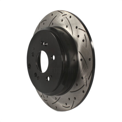 Rear Coated Drilled Slotted Disc Brake Rotor (1 Piece Only) DS1-980567 For Honda Odyssey Pilot Acura