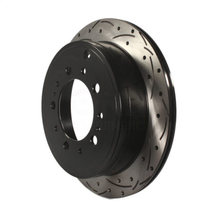 Rear Coated Drilled Slotted Disc Brake Rotor (1 Piece Only) DS1-980584 For Toyota Tundra Sequoia