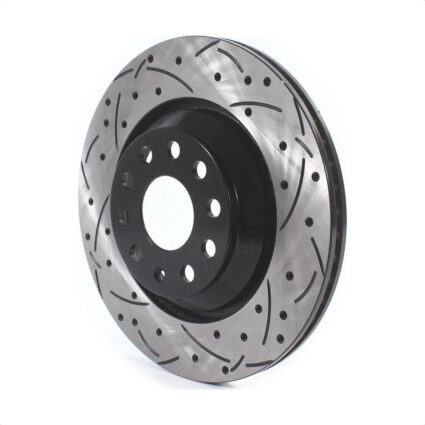 Rear Coated Drilled Slotted Disc Brake Rotor (1 Piece Only) DS1-980585 For Volkswagen Atlas Audi Q3