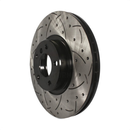Front Coated Drilled Slotted Disc Brake Rotor (1 Piece Only) DS1-980591 For BMW X5 X6