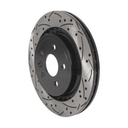 Rear Coated Drilled Slotted Disc Brake Rotor (1 Piece Only) DS1-980609 For Volvo XC70 S60 V60 S80