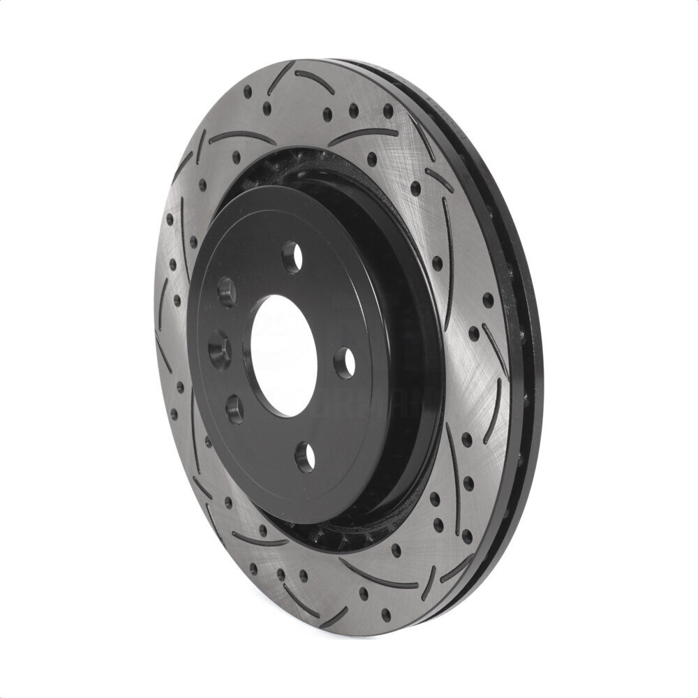 Rear Coated Drilled Slotted Disc Brake Rotor (1 Piece Only) DS1-980609 For Volvo XC70 S60 V60 S80