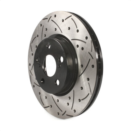 Front Coated Drilled Slotted Disc Brake Rotor (1 Piece Only) DS1-980629 For Toyota Corolla Matrix xD