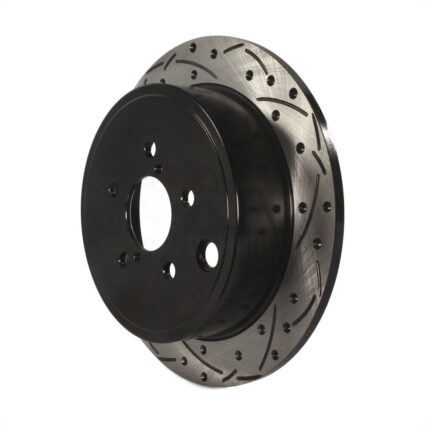 Rear Coated Drilled Slotted Disc Brake Rotor (1 Piece Only) DS1-980634 For Subaru Impreza Forester