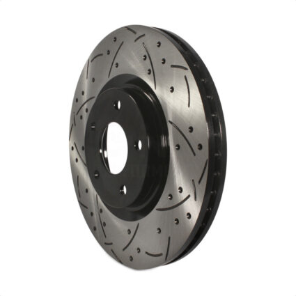Front Coated Drilled Slotted Disc Brake Rotor (1 Piece Only) DS1-980638 For Nissan Sentra Juke