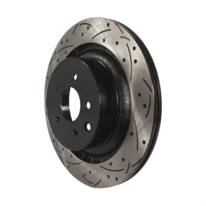 Rear Coated Drilled Slotted Disc Brake Rotor (1 Piece Only) DS1-980663 For INFINITI G37 Nissan 370Z