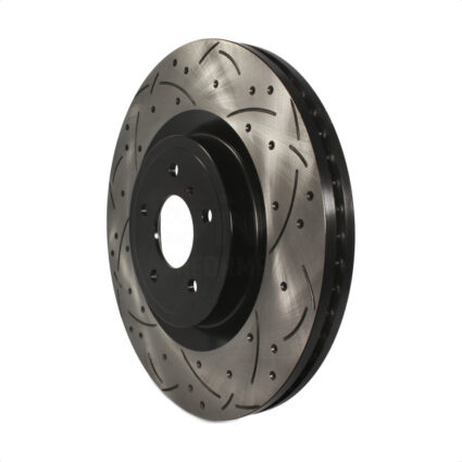 Front Coated Drilled Slotted Disc Brake Rotor (1 Piece Only) DS1-980664 For INFINITI Q50 G37 Nissan