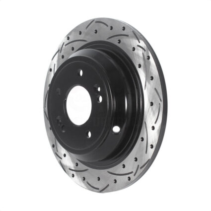 Rear Coated Drilled Slotted Disc Brake Rotor (1 Piece Only) DS1-980708 For Hyundai Genesis G80 Kia