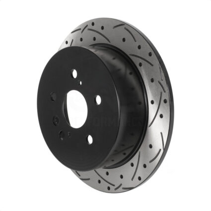 Rear Coated Drilled Slotted Disc Brake Rotor (1 Piece Only) DS1-980727 For 2009-2016 Toyota Venza