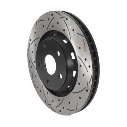 Front Coated Drilled Slotted Disc Brake Rotor (1 Piece Only) DS1-980728 For 2009-2016 Toyota Venza