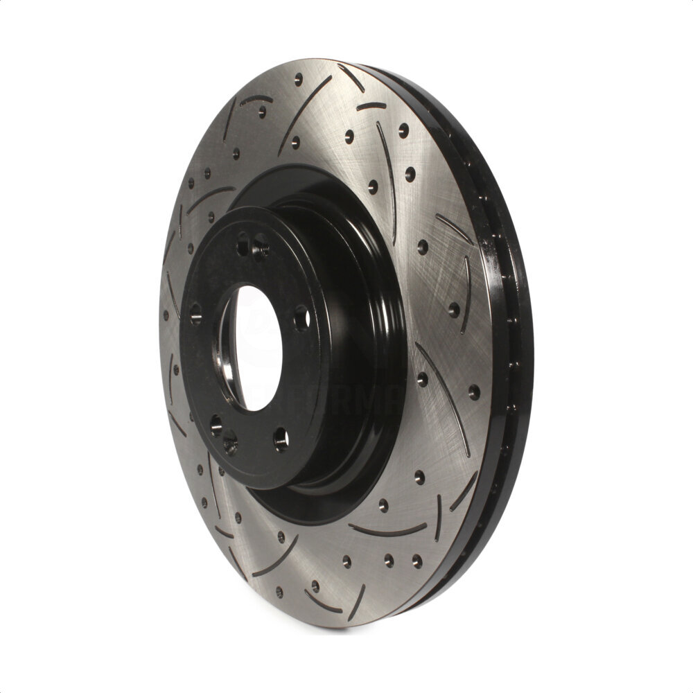 Front Coated Drilled Slotted Disc Brake Rotor (1 Piece Only) DS1-980767 For Hyundai Genesis Coupe