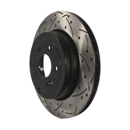 Rear Coated Drilled Slotted Disc Brake Rotor (1 Piece Only) DS1-980772 For Hyundai Genesis Coupe