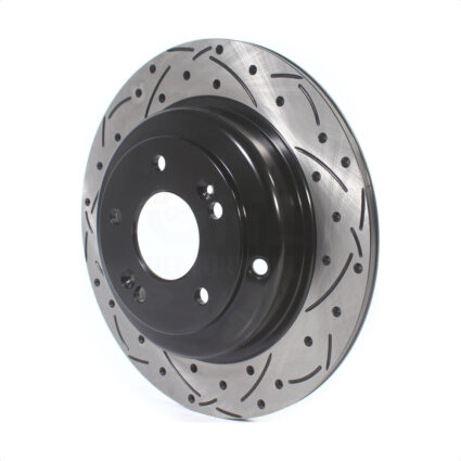 Rear Coated Drilled Slotted Disc Brake Rotor (1 Piece Only) DS1-980773 For Hyundai Genesis Coupe