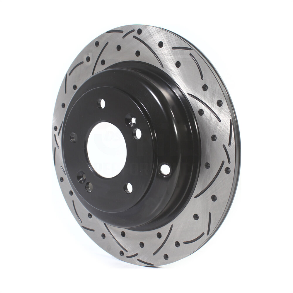 Rear Coated Drilled Slotted Disc Brake Rotor (1 Piece Only) DS1-980773 For Hyundai Genesis Coupe