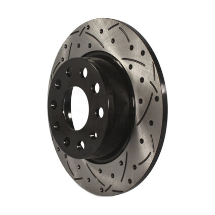 Rear Coated Drilled Slotted Disc Brake Rotor (1 Piece Only) DS1-980798 For Volkswagen Jetta Golf GTI