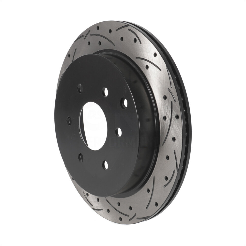 Rear Coated Drilled Slotted Disc Brake Rotor (1 Piece Only) DS1-980866 For INFINITI QX80 Nissan QX56