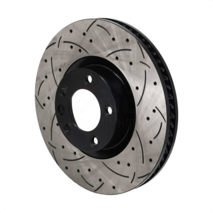 Front Left Coated Drilled Slotted Disc Brake Rotor (1 Piece Only) DS1-980872 For Volkswagen Touareg