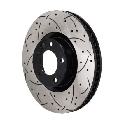 Front Right Coated Drilled Slotted Disc Brake Rotor (1 Piece Only) DS1-980873 For Volkswagen Touareg