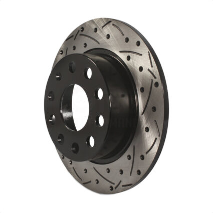 Rear Coated Drilled Slotted Disc Brake Rotor (1 Piece Only) DS1-980874 For Volkswagen Jetta Beetle