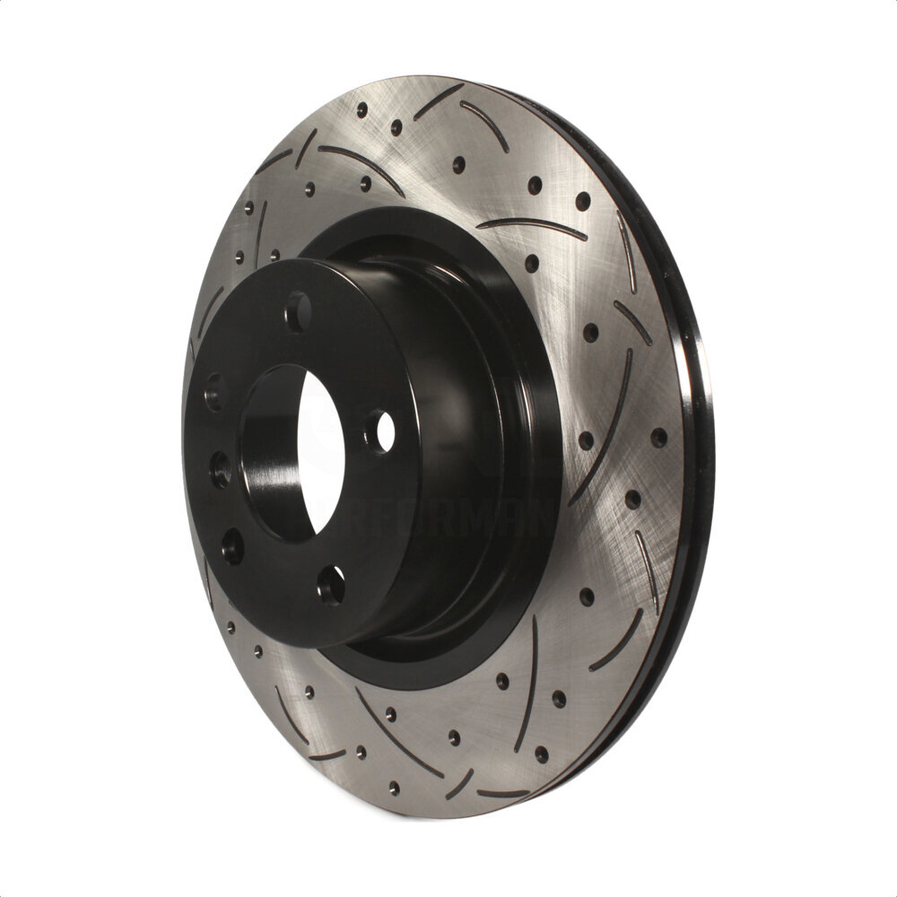 Rear Coated Drilled Slotted Disc Brake Rotor (1 Piece Only) DS1-980924 For BMW X3 X4