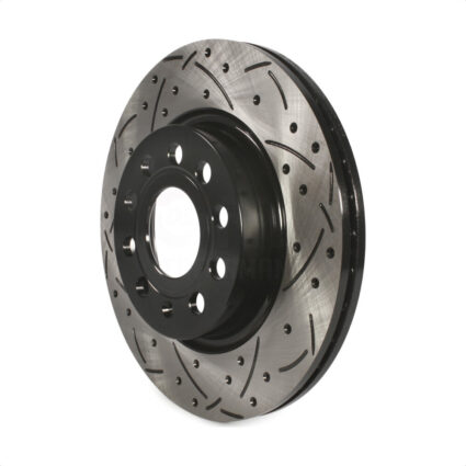 Front Coated Drilled Slotted Disc Brake Rotor (1 Piece Only) DS1-980929 For Volkswagen Jetta GTI A3