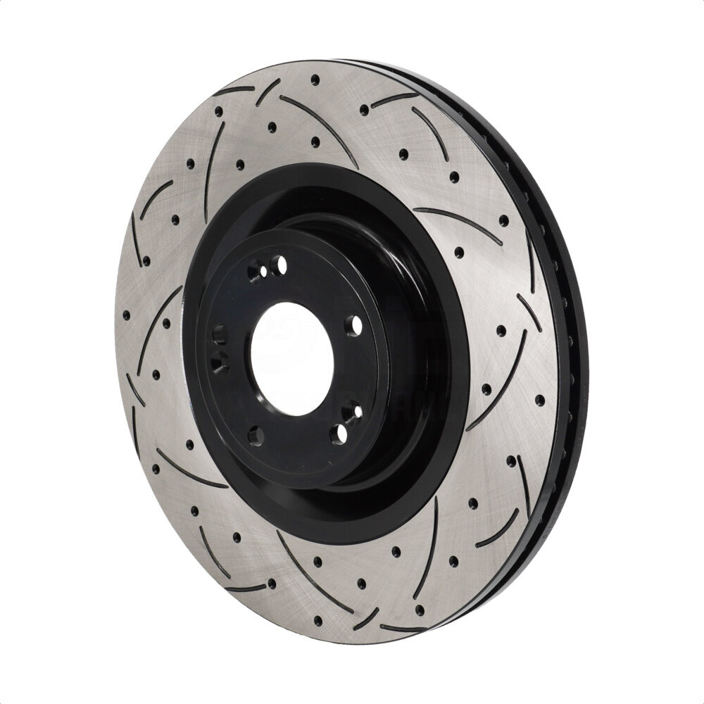 Front Coated Drilled Slotted Disc Brake Rotor (1 Piece Only) DS1-980945 For Hyundai Genesis Equus