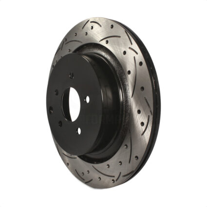 Rear Coated Drilled Slotted Disc Brake Rotor (1 Piece Only) DS1-980951 For INFINITI Q50 Q60 M37 FX50