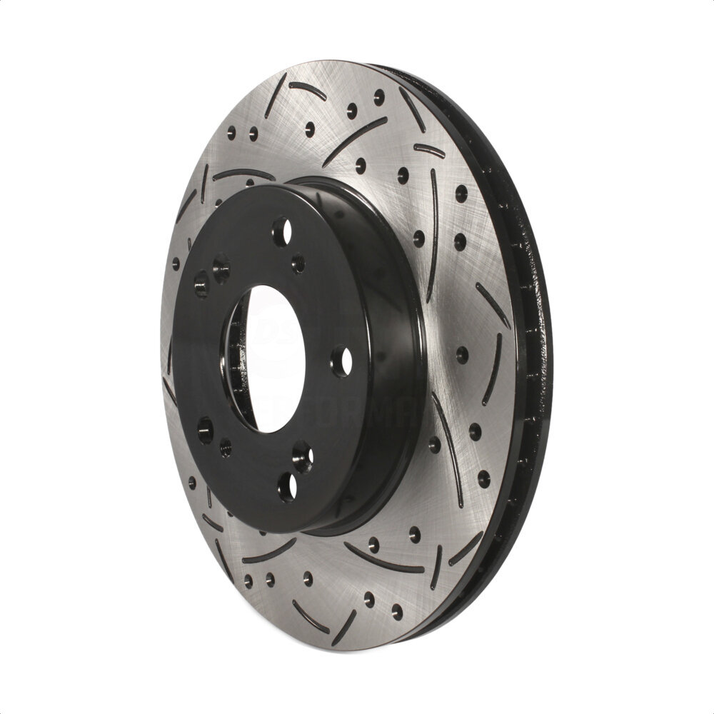 Front Coated Drilled Slotted Disc Brake Rotor (1 Piece Only) DS1-980952 For Honda Civic Acura ILX