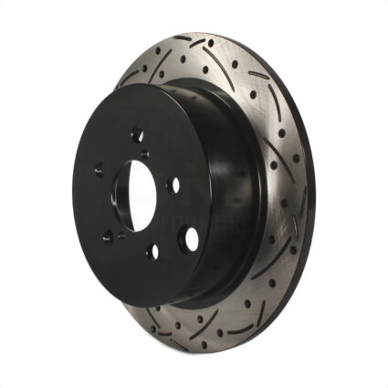 Rear Coated Drilled Slotted Disc Brake Rotor (1 Piece Only) DS1-980962 For Subaru Crosstrek Impreza
