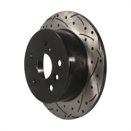 Rear Coated Drilled Slotted Disc Brake Rotor (1 Piece Only) DS1-980972 For Toyota Camry Lexus ES350